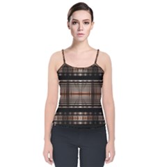  Fractal Art Design Geometry Velvet Spaghetti Strap Top by Sapixe