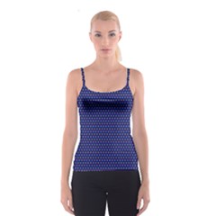 Blue Fractal Art Honeycomb Mathematics Spaghetti Strap Top by Sapixe