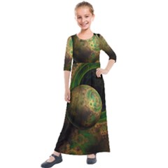 Tiktok s Four-dimensional Steampunk Time Contraption Kids  Quarter Sleeve Maxi Dress by jayaprime