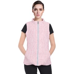 Elios Shirt Faces In White Outlines On Pale Pink Cmbyn Women s Puffer Vest by PodArtist