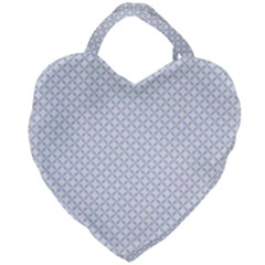 Alice Blue Quatrefoil In An English Country Garden Giant Heart Shaped Tote by PodArtist