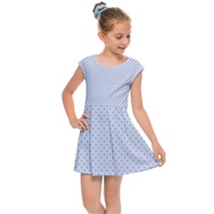 Alice Blue Hearts In An English Country Garden Kids Cap Sleeve Dress by PodArtist