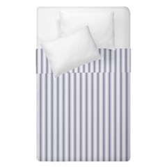 Mattress Ticking Narrow Striped Pattern In Usa Flag Blue And White Duvet Cover Double Side (single Size) by PodArtist