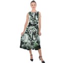 Awesome Tiger In Green And Black Midi Tie-Back Chiffon Dress View1