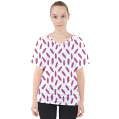 Cacao Fruits Pattern V-neck Dolman Drape Top by dflcprints