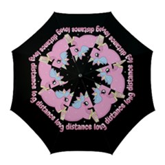 Long Distance Lover - Cute Unicorn Golf Umbrellas by Valentinaart