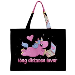 Long Distance Lover - Cute Unicorn Zipper Mini Tote Bag by Valentinaart