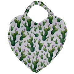 Cactus Pattern Giant Heart Shaped Tote by Valentinaart