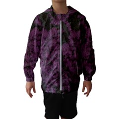 Purple Black Red Fabric Textile Hooded Windbreaker (kids) by Sapixe