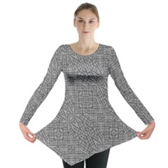 Linear Intricate Geometric Pattern Long Sleeve Tunic  by dflcprints