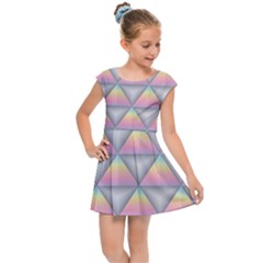 Background Colorful Triangle Kids Cap Sleeve Dress by Nexatart