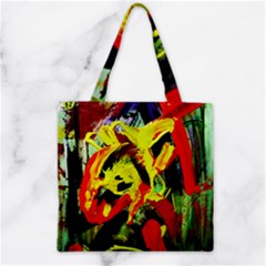 Fish And Bread-1/1 Zipper Grocery Tote Bag by bestdesignintheworld