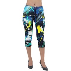 Brain Reflections 2 Lightweight Velour Capri Leggings  by bestdesignintheworld