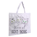 Funny Cats  We Are All Mad Here Zipper Large Tote Bag View2