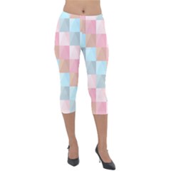 Abstract Pattern Background Pastel Lightweight Velour Capri Leggings  by Nexatart