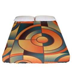 Background Abstract Orange Blue Fitted Sheet (california King Size) by Nexatart