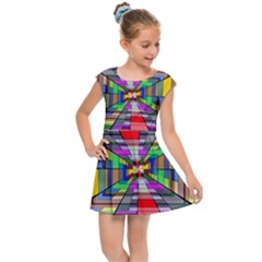 Art Vanishing Point Vortex 3d Kids Cap Sleeve Dress by Nexatart