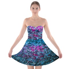 Water Color Violet Strapless Bra Top Dress by FunnyCow