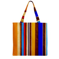 Colorful Stripes Zipper Grocery Tote Bag by FunnyCow