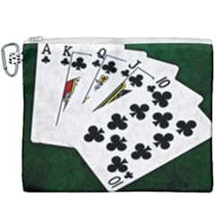 Poker Hands   Royal Flush Clubs Canvas Cosmetic Bag (xxxl) by FunnyCow