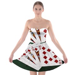 Poker Hands   Royal Flush Diamonds Strapless Bra Top Dress by FunnyCow