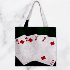 Poker Hands   Straight Flush Diamonds Zipper Grocery Tote Bag by FunnyCow