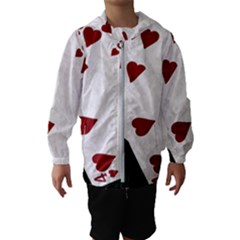 Poker Hands Straight Flush Hearts Hooded Windbreaker (kids) by FunnyCow
