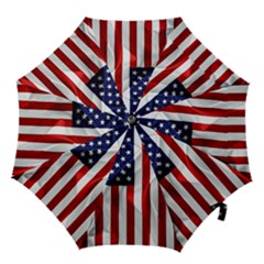 American Usa Flag Vertical Hook Handle Umbrellas (small) by FunnyCow