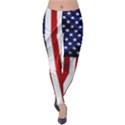 American Usa Flag Vertical Velvet Leggings View1