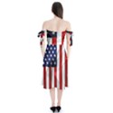 American Usa Flag Vertical Shoulder Tie Bardot Midi Dress View2