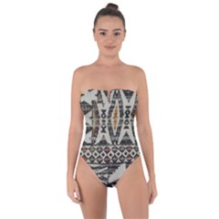 Fabric Textile Abstract Pattern Tie Back One Piece Swimsuit by Nexatart