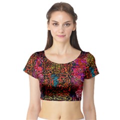 Exotic Water Colors Vibrant  Short Sleeve Crop Top by flipstylezfashionsLLC