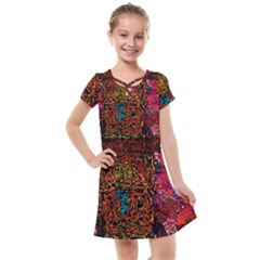 Exotic Water Colors Vibrant  Kids  Cross Web Dress by flipstylezfashionsLLC