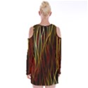 Snake in the grass red and black seamless design Velvet Long Sleeve Shoulder Cutout Dress View2