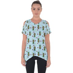 Pineapple Watermelon Fruit Lime Cut Out Side Drop Tee by Nexatart