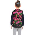 Pink Tulips Dark Background Kid s Hooded Puffer Vest View2