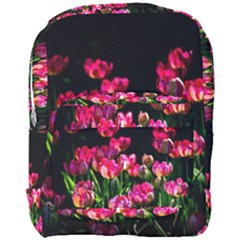 Pink Tulips Dark Background Full Print Backpack by FunnyCow