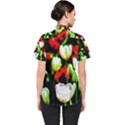 White And Red Sunlit Tulips Women s Short Sleeve Shirt View2