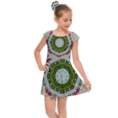 Fantasy Jasmine Paradise Love Mandala Kids Cap Sleeve Dress by pepitasart