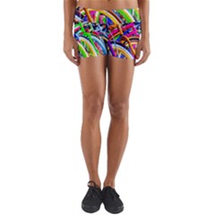 Colorful Bicycles In A Row Yoga Shorts by FunnyCow