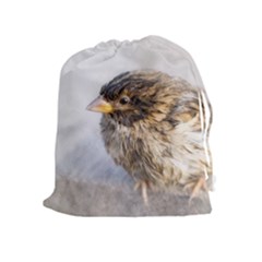 Funny Wet Sparrow Bird Drawstring Pouches (extra Large) by FunnyCow