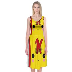 Kawaii Cute Tennants Lager Can Midi Sleeveless Dress by CuteKawaii1982