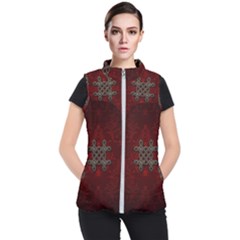 Decorative Celtic Knot On Dark Vintage Background Women s Puffer Vest by FantasyWorld7