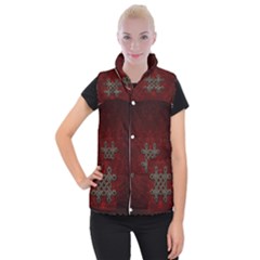 Decorative Celtic Knot On Dark Vintage Background Women s Button Up Vest by FantasyWorld7