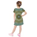 Modern Fantasy Rococo Flower And Lilies Kids  Short Sleeve Velvet Dress View2