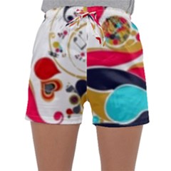 Retro Colorful Colors Splashes Sleepwear Shorts by flipstylezfashionsLLC