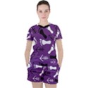 PURPLE Women s Mesh Tee and Shorts Set View1