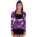 PURPLE Long Sleeve Hooded T-shirt View1