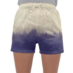 Cloudy Foggy Forest With Pine Trees Sleepwear Shorts by genx