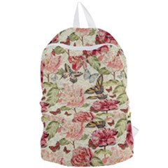 Watercolor Vintage Flowers Butterflies Lace 1 Foldable Lightweight Backpack by EDDArt